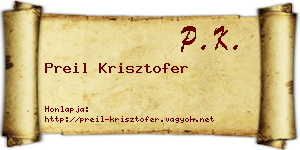 Preil Krisztofer névjegykártya